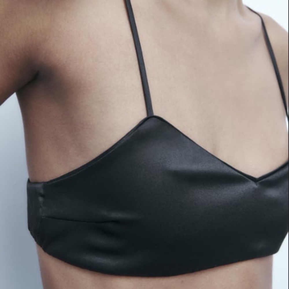 Zara Silk Bra Black